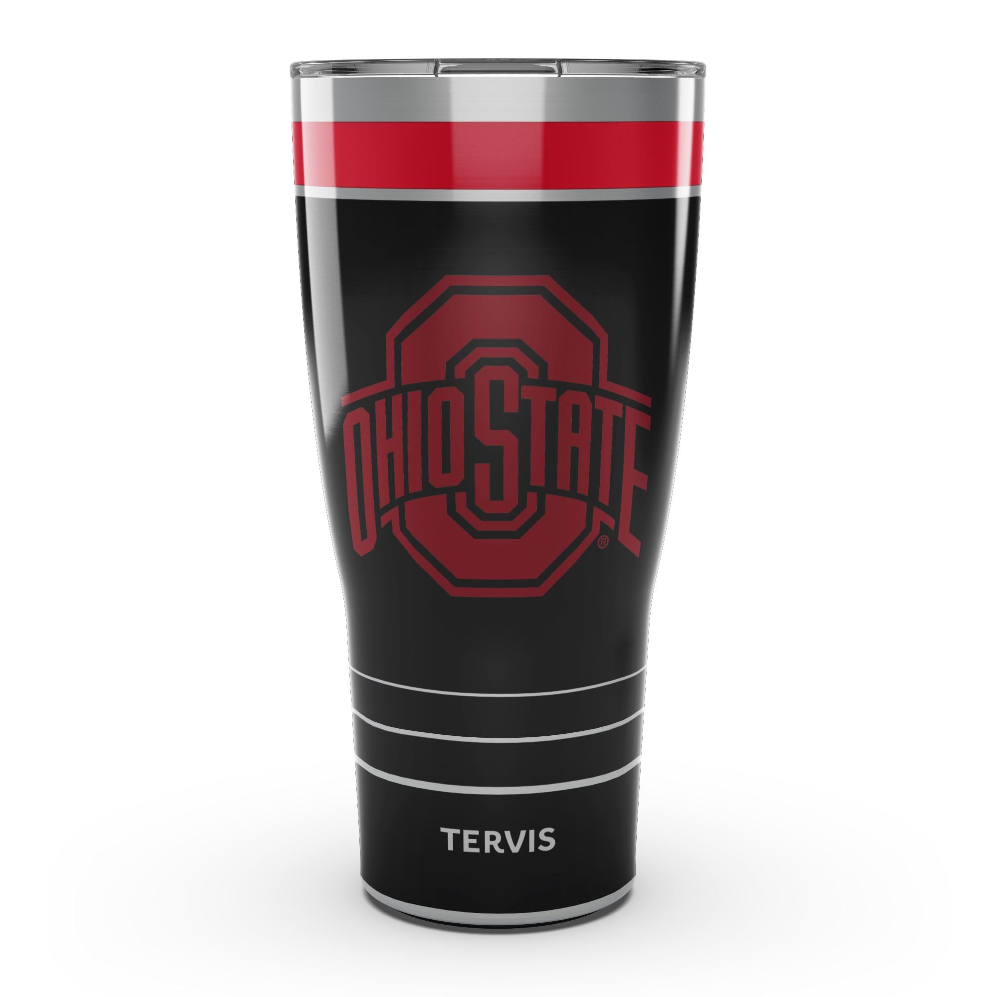 Tervis Traveler Ohio State Buckeyes - Night Game Triple Insulated Tumbler Travel Cup Keeps Drinks Cold & Hot, 30oz, Stainless St
