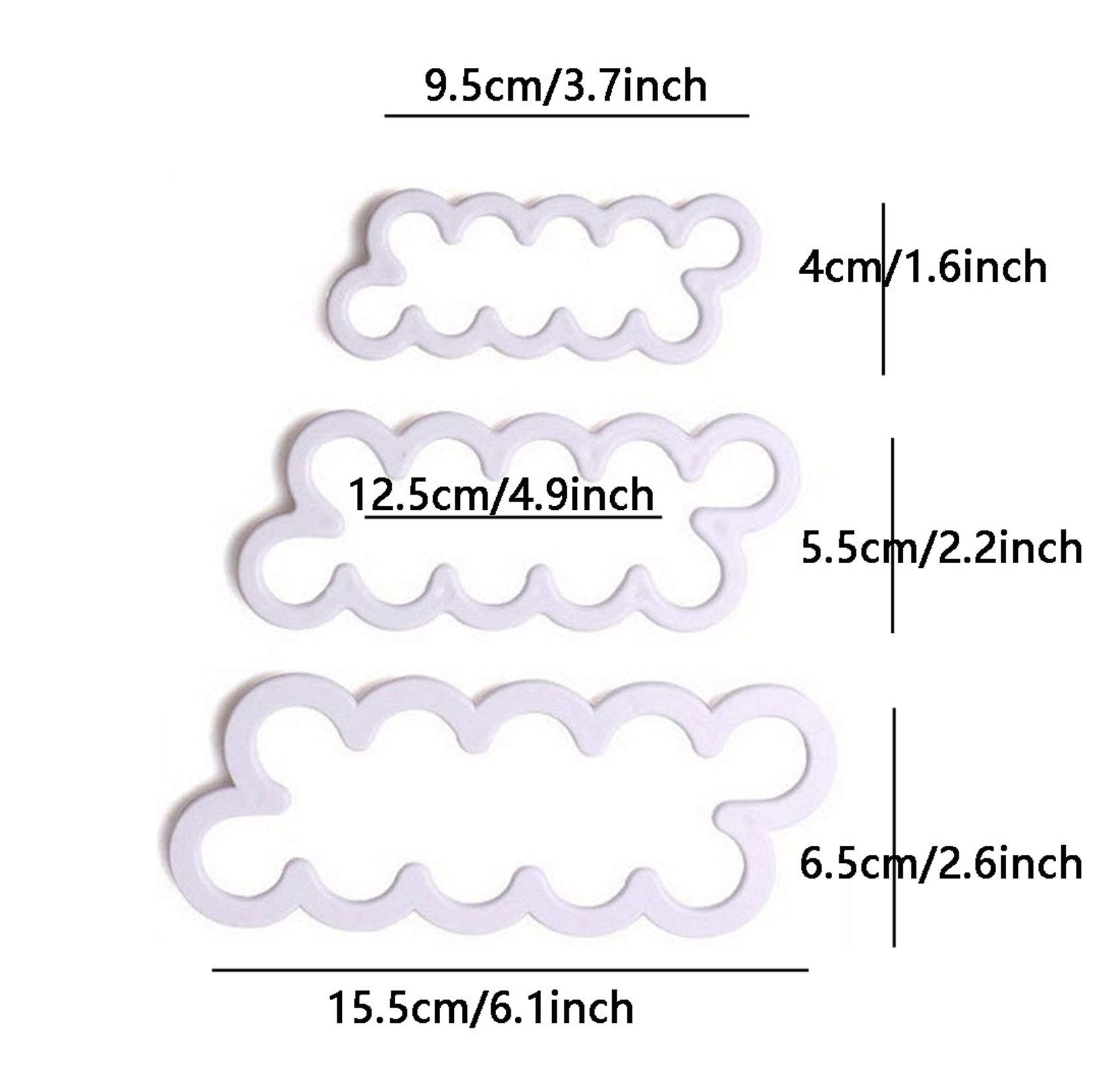 Zdywy 3Pcs 3D Rose Flower Petal Cake Fondant Cookie Cutter Mold Diy Decorating Mould
