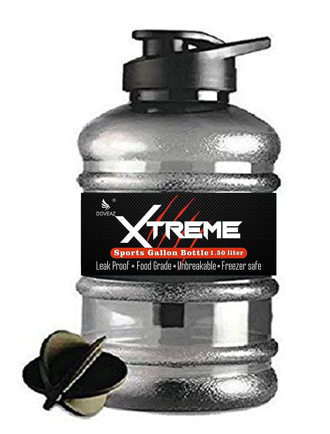 DOVEAZ Sports Unbreakable Freezer Safe Gallon Water Bottle, Water Bottle for Gym, Protein Shaker Bottle, Water Bottle For Gym (1