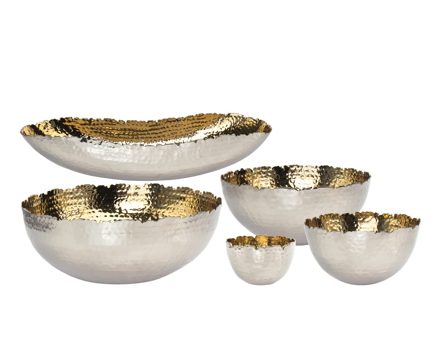 Godinger Serving Bowl, Fruit Bowl, Soup Bowl, Candy Bowl, Nickel And Gold, 6.5In