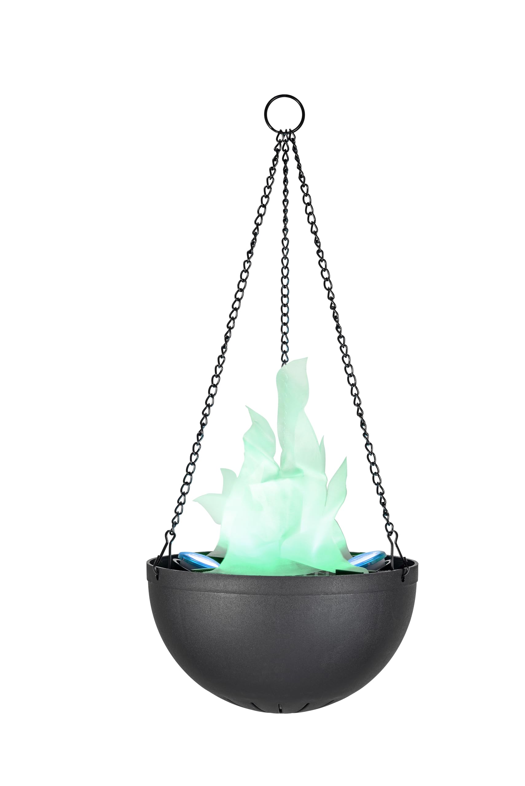 Aspen Creative 61168-24-1,LED Hanging Fire Flame Light Prop for Halloween,Christmas and Party Decor,Black Finish,Blue Flickering