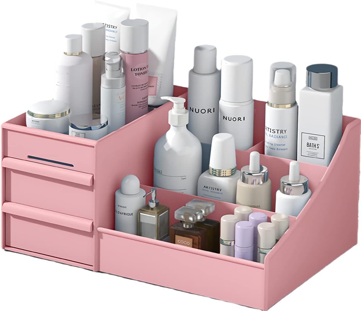 Coofandy Make Up Cosmetic Organiser With Drawers, Makeup Organiser Storage Cosmetic Box For Washbasins, Dressing Table Organiser