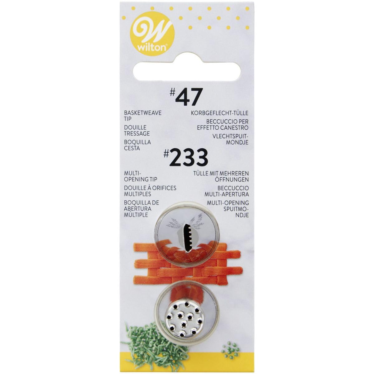 Wilton W418SET-47233 Basketweave and No.233 Multi-Opening Decorating Tip Set