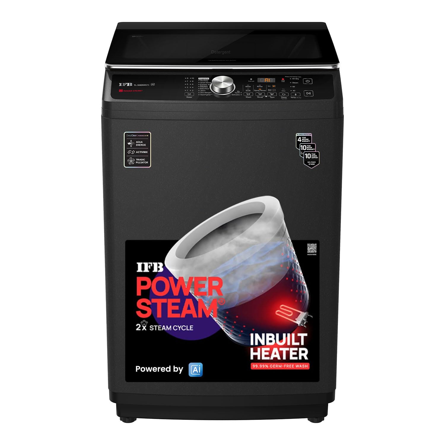 Ifb 9 Kg 5 Star With Deepclean Technology, Ai Powered, Fully Automatic Top Load Washing Machine (Tl900Nb2S, Powersteam, Inbuilt 