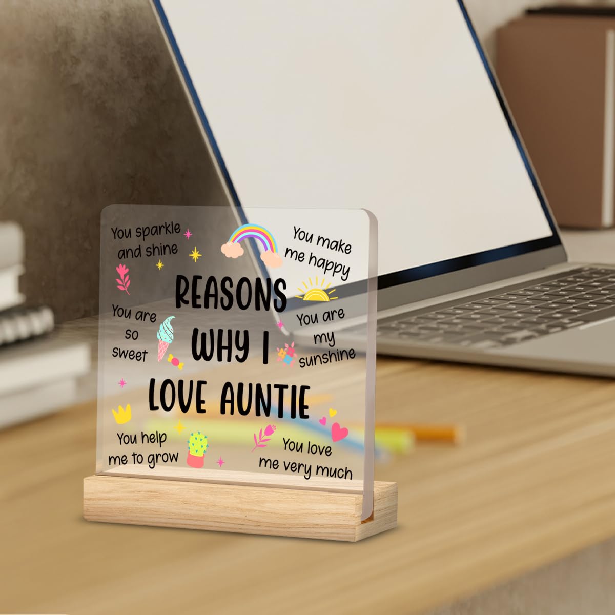 I Love You Gifts for Aunt, Auntie Gifts from Niece Nephew, Thank You Aunt Gifts, Christmas Thanksgiving Birthday Gifts for Aunt