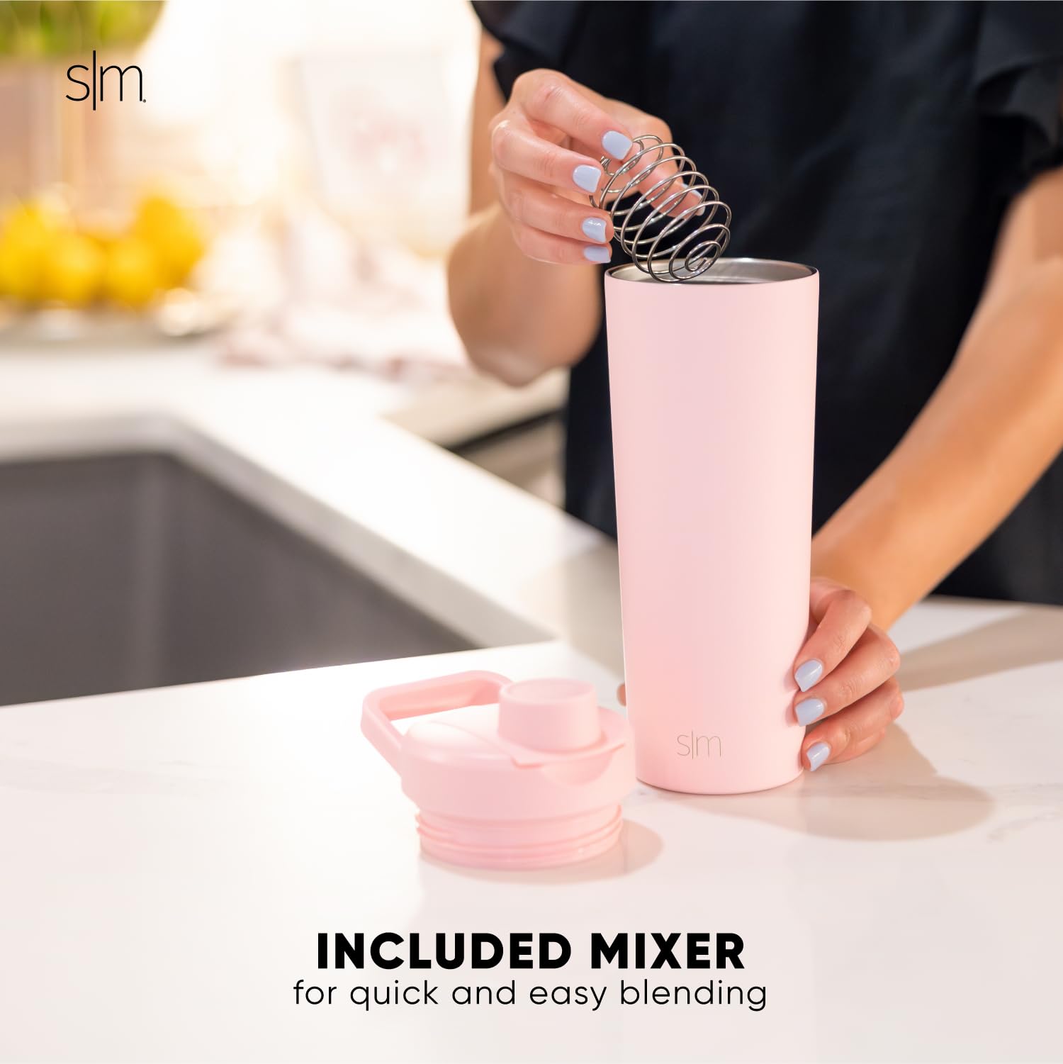 Simple Modern Stainless Steel Shaker Bottle With Ball 24Oz | Metal Insulated Cup For Protein Mixes, Shakes And Pre Workout | Ral