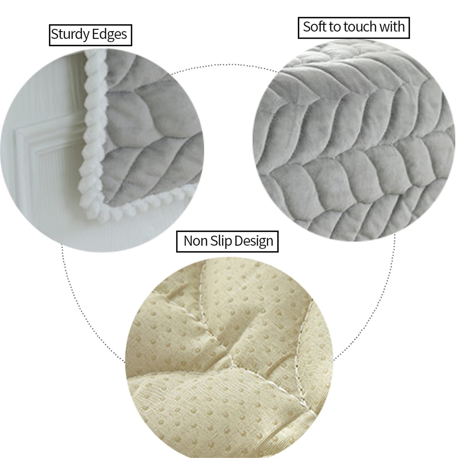 Jeogyong Thick Plush Bay Window Mat Non-Slip Crystal Velvet Bay Window Cushion Pad, Modern Windowsill Bench Seat Cushion For Ind