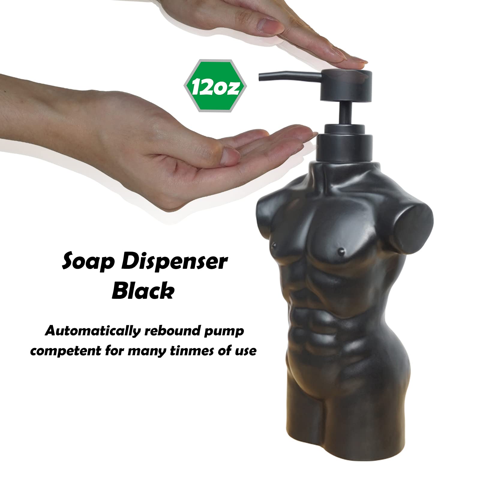 Ceramic Boy Soap Dispenser,Lotion And Soap Dispenser Set Refillable Liquid Hand Soap Dispenser For Bathroom, Premium Kitchen Soa