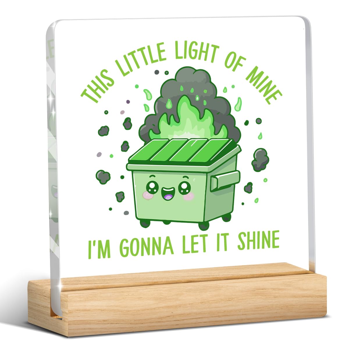 Dumpster Fire Desk Accessories Funny Office Decor Green Room Decor This Little Light Of Mine Dumpster Fire Sign Funny Office Gif