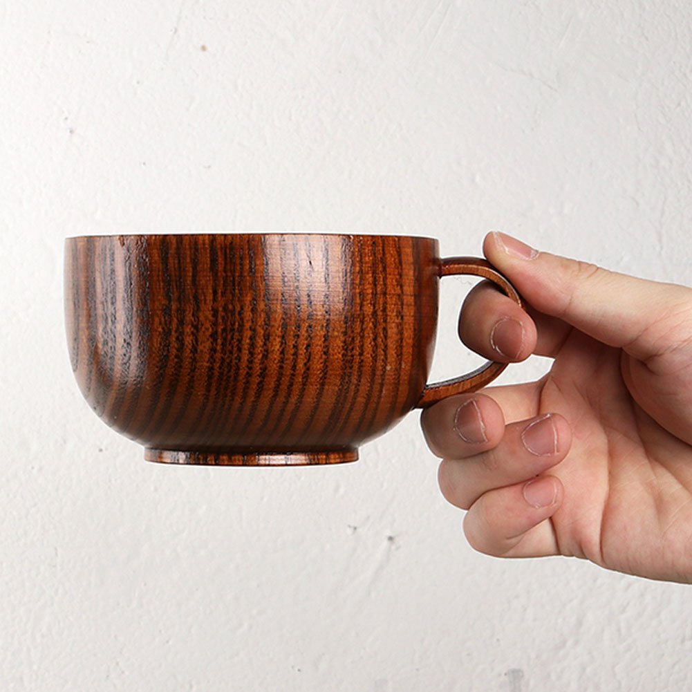 Cospring Handmade Wood Bowl, Mug, For Rice, Soup, Dip, Coffee, Tea, Decoration (1Pc Jujube Cup, 4-1/4 Inch Dia By 1-3/4 Inch Hig