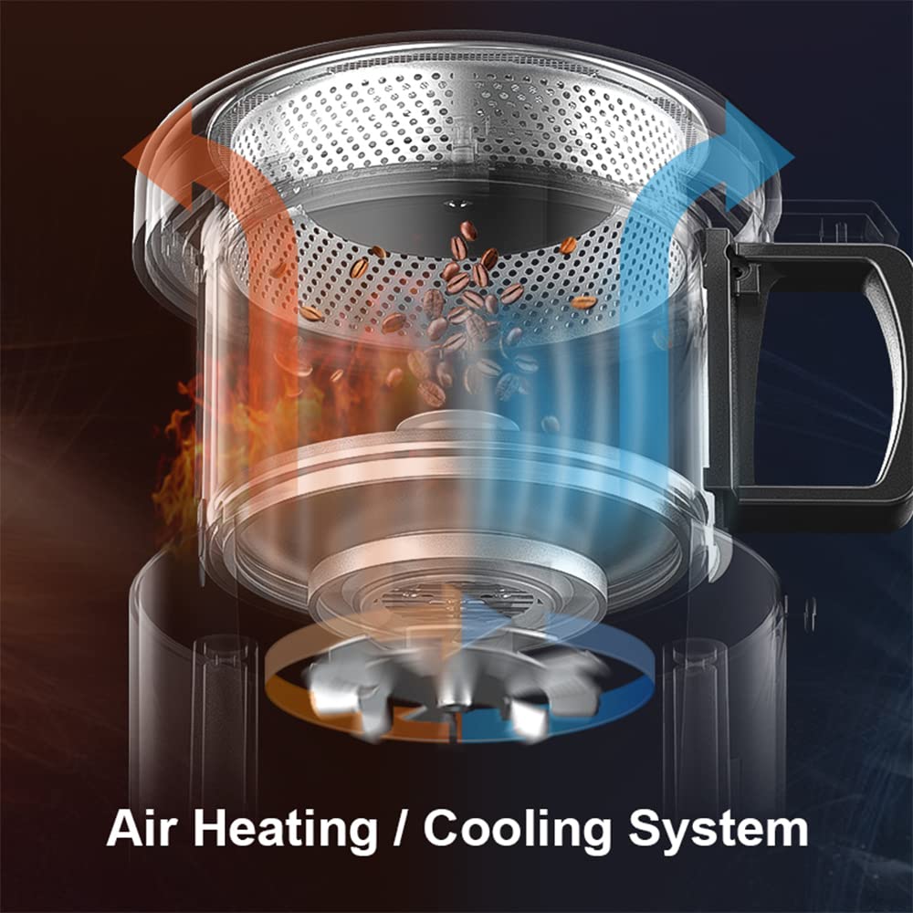 Cafemasy Coffee Bean Roaster Machine - Home Use Air Coffee Roaster With Adjustable Timer Roasting Heating And Air Fan Setting