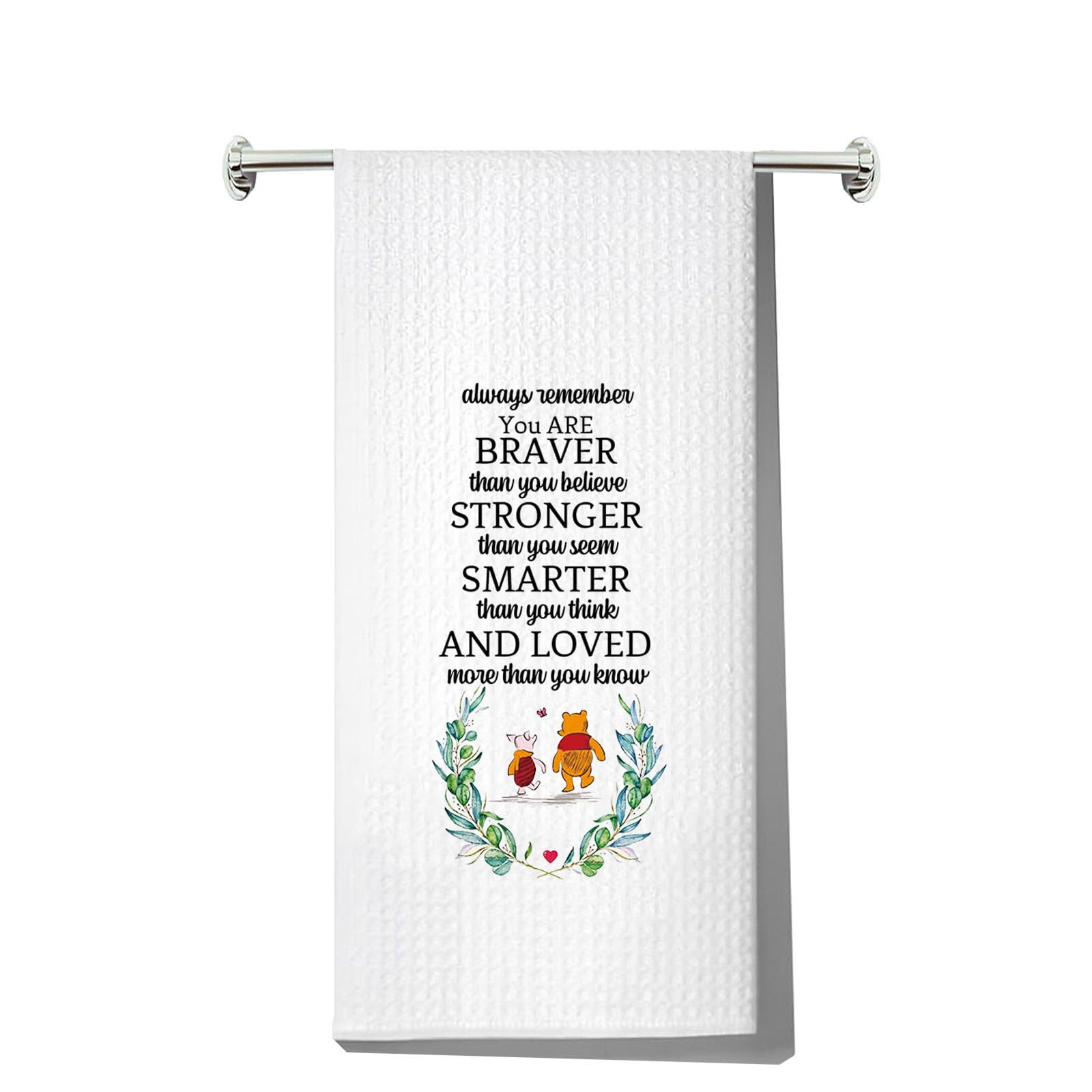 Levlo Friendship Kitchen Towel Friend Gift You Are Braver Stronger Smarter Than You Think Motivational Dish Towel For Friend Fam