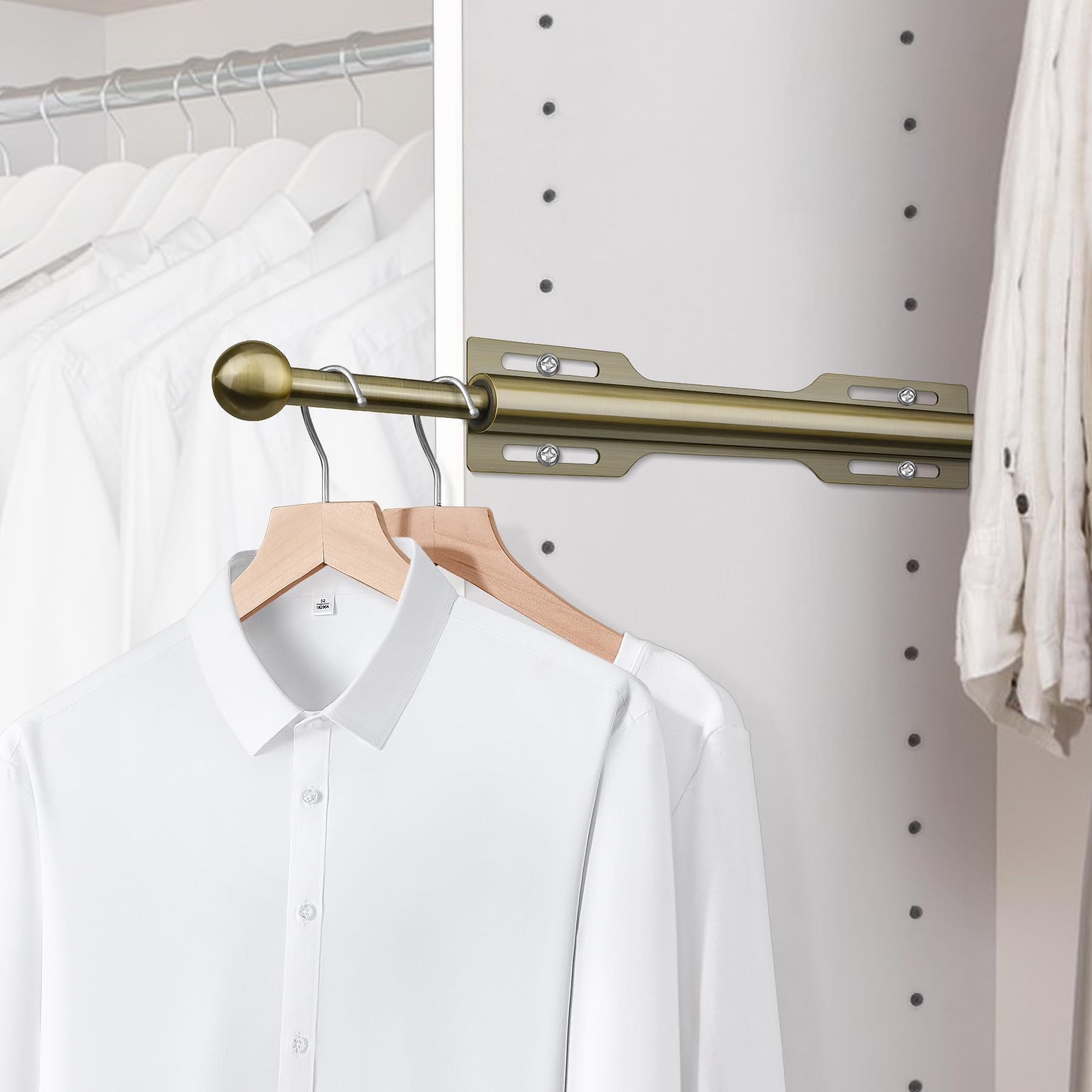 FIRJOY 12 Valet Rod for Closet Pull Out (1 Pack, Antique Brass)