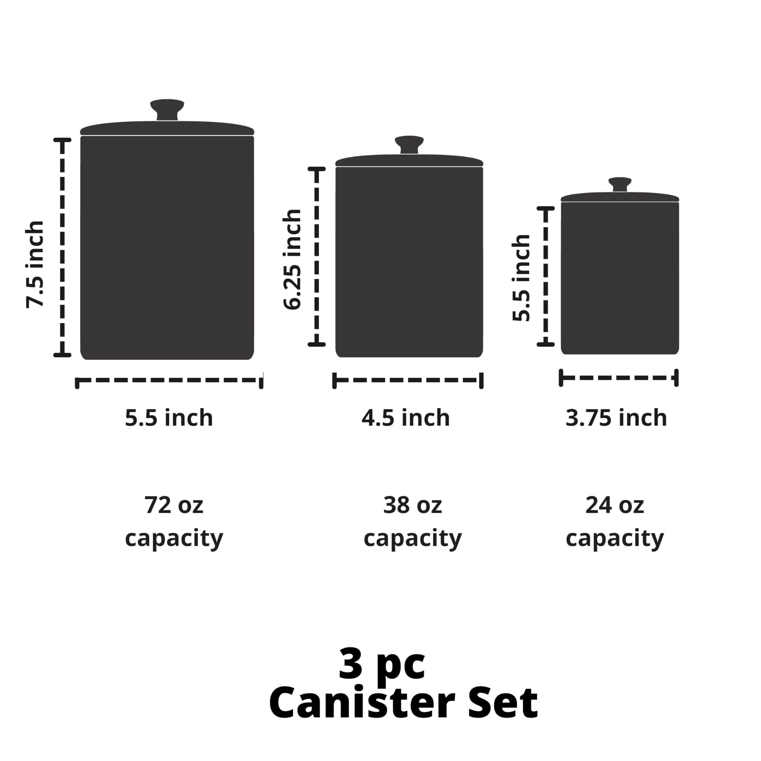 10 Strawberry Street Kitchen Canister, 3 Piece Set, Diamond Red