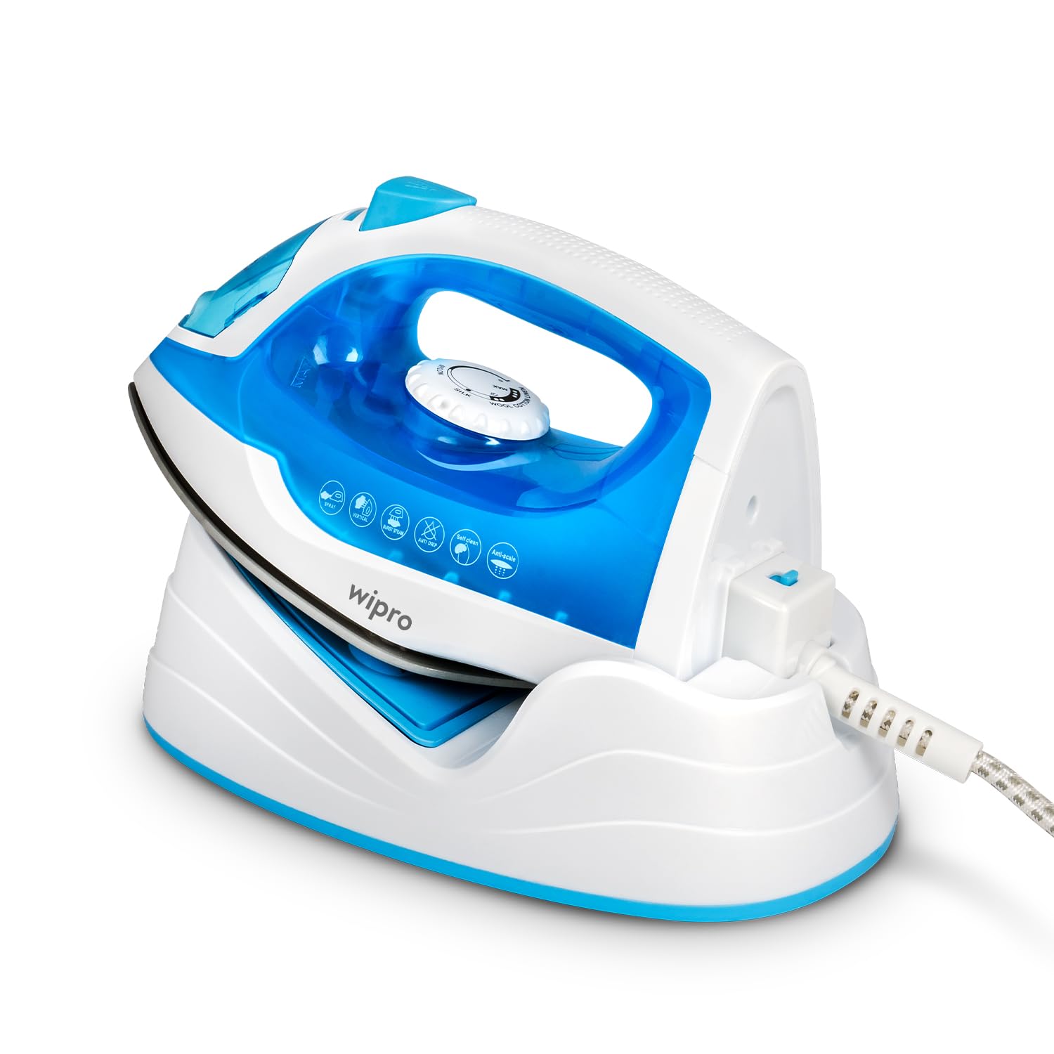 Wipro Elato Gs206 2In1 Cord Plus Cordless Steam Iron|Dry&Steam Iron|1250 Watts|Scratch Resistant Ceramic Soleplate|Vertical&Hori