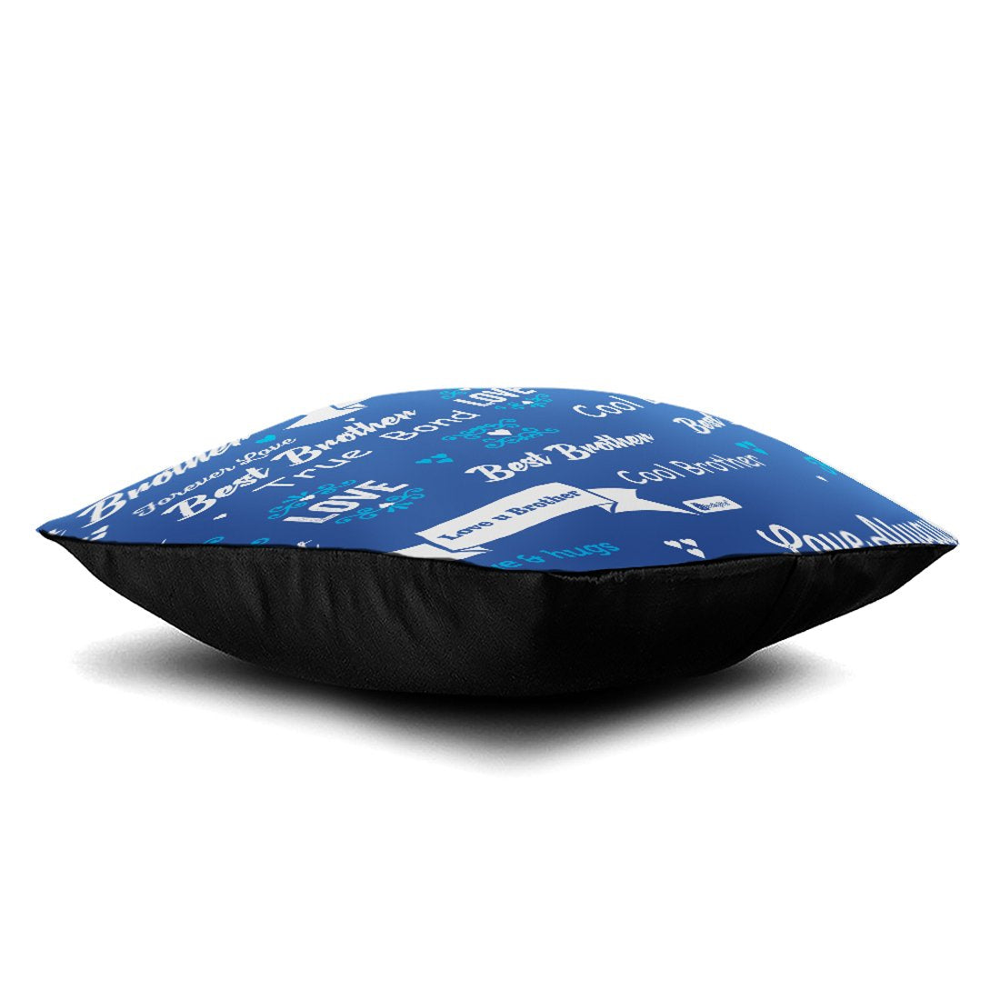 Indigifts Rakshabandhan Gifts for Brother Best Bhaiya True Bond Quote Blue Cushion Cover 12x12 inches with Filler - Birthday Gif