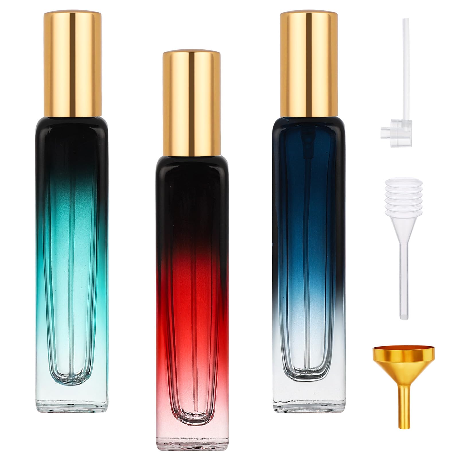 Segbeauty 0.5Oz Mini Travel Spray Bottle, 3Pcs Glass Perfume Atomizer Spray Bottle Refillable, 15Ml Empty Perfume Sprayer Dispen