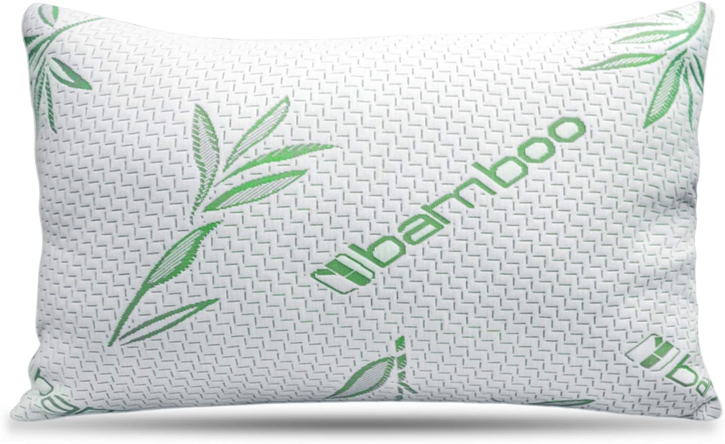 Elif Home Goods Queen Size Bamboo Pillow, Memory Foam Pillows For Sleeping, Adjustable Bamboo Pillow Set For Back, Stomach, Side