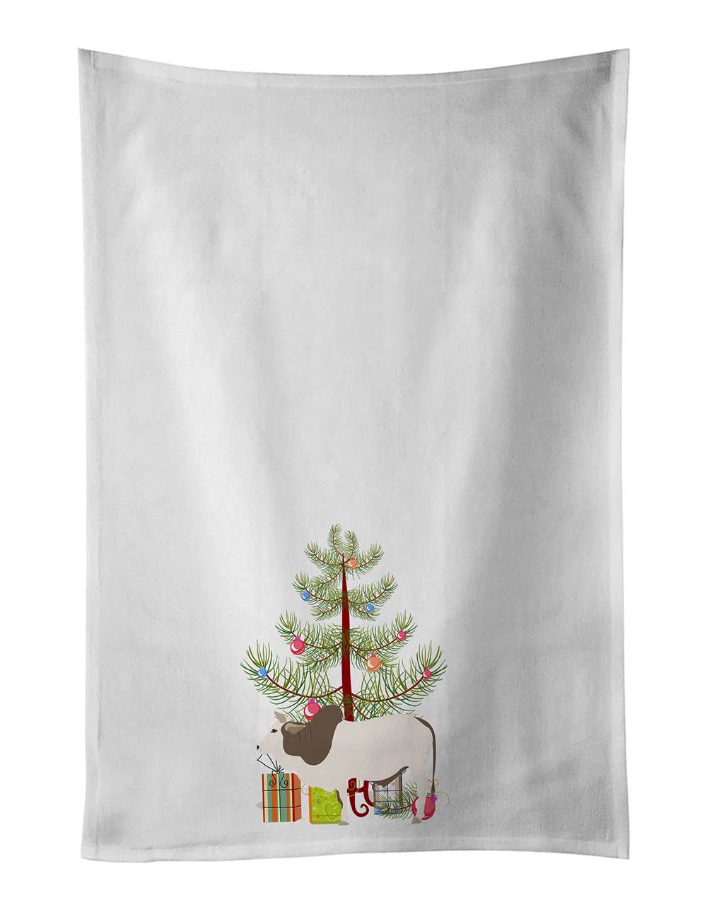 Malvi Cow Christmas White Kitchen Towel Set of 2