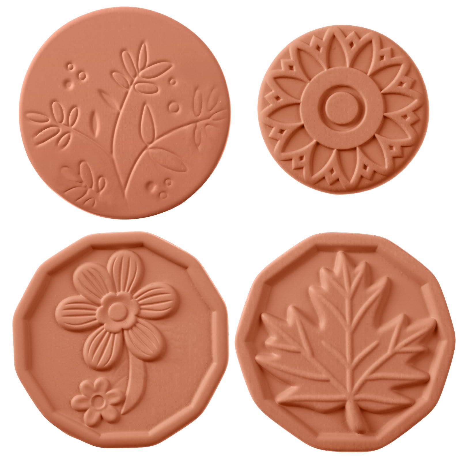 Sawysine 4 Pack Brown Sugar Saver Set Terracotta Brown Sugar Keeper Softener Disc with Bear Design Multiple Uses for Food Storag