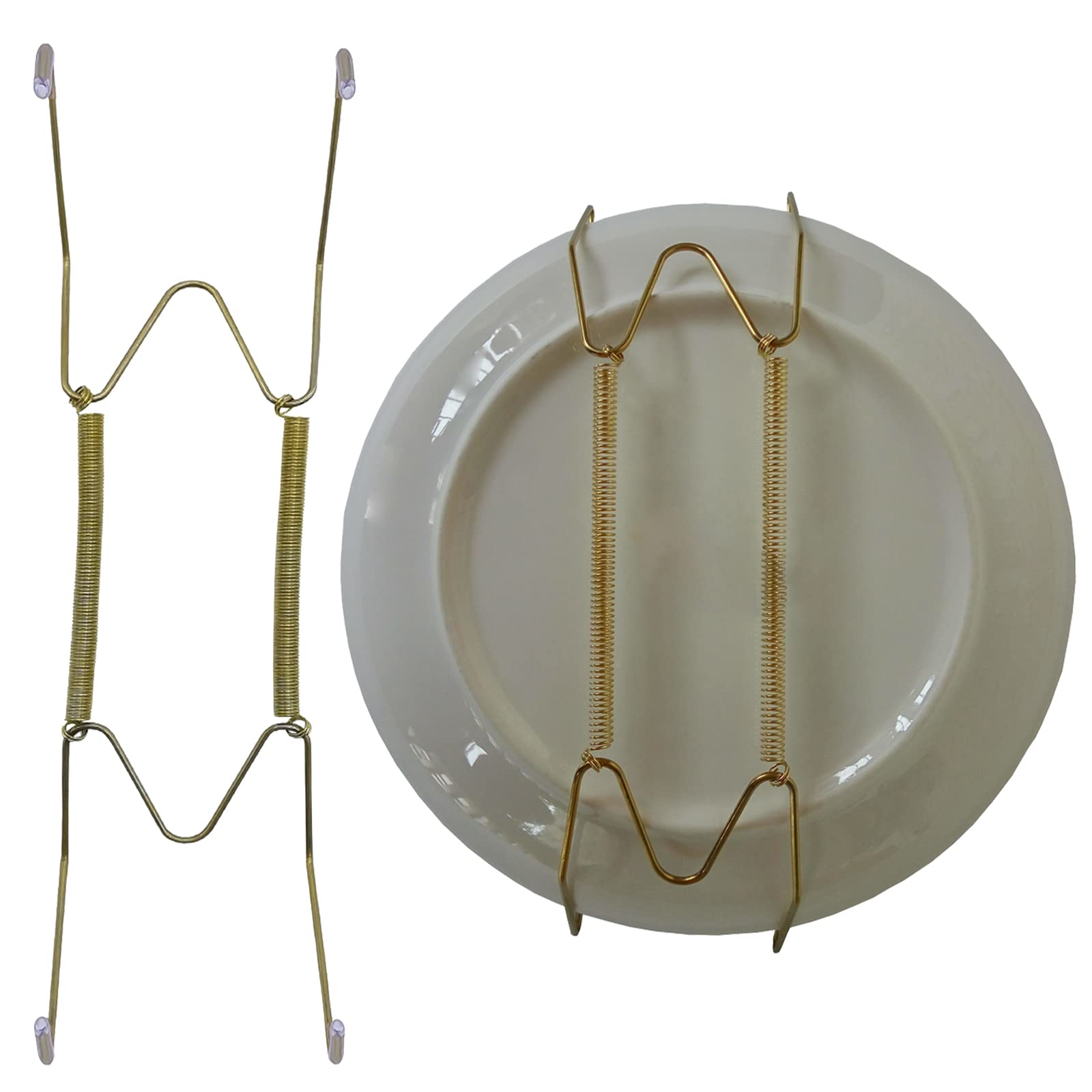 Xinlinke Lot5 8-Inch Medium Invisible Plate Wire Hanger Wall Holders With Protective Rubber Cover For 7.5'' To 9.5'' Decorative