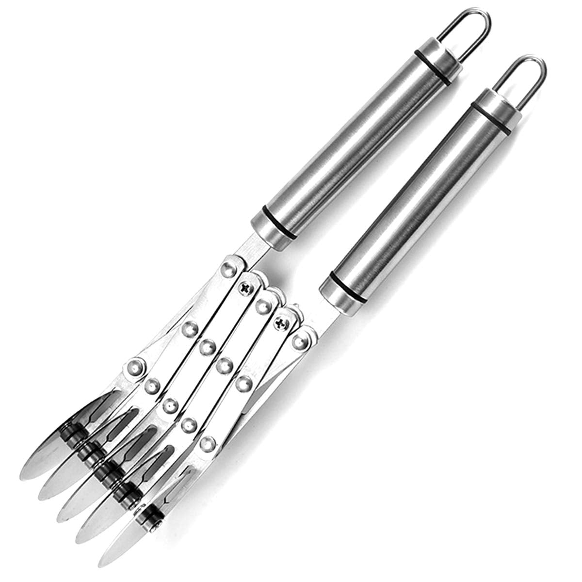 Ruiqas 5 Wheel Stainless Steel Pastry Pizza Cutter Dough Cutter Cookie Pastry Divider With Handle