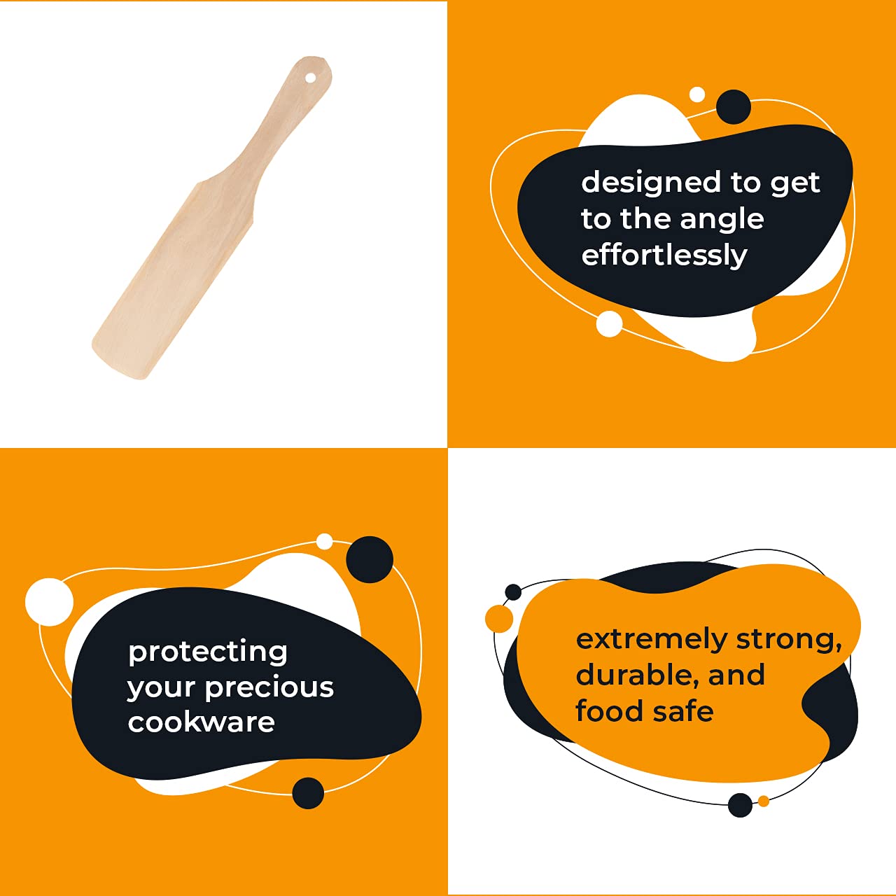 Wooden Pancake Turner - Cooking Spatula - Long Flat Kitchen Turner - Pancake Paddle