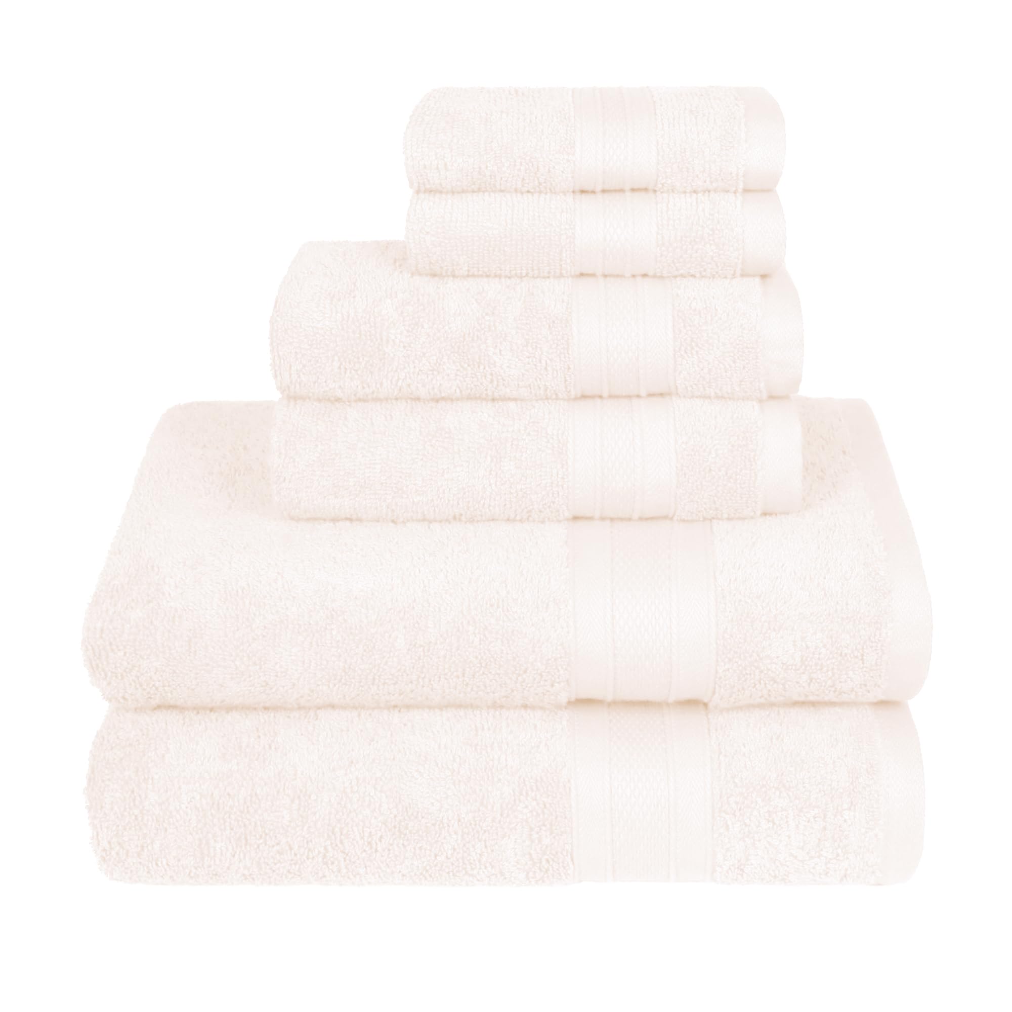 Trident Soft Comfort Air Rich Towels For Bath, 100% Cotton Towel, Super Soft, Highly Absorbent, 6 Pieces Towel Set, 500 Gsm - Li