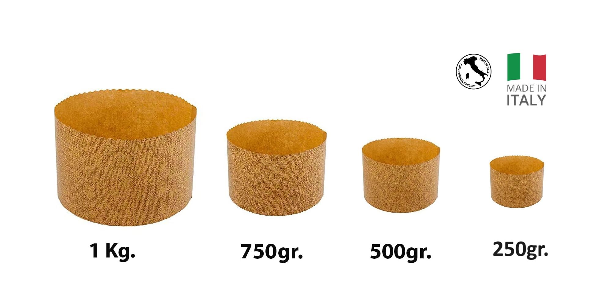 Pastry Chef'S Boutique Thin Panettone Paper Pan Mold (Thin Paper - Small 500Gr) - Pack Of 12