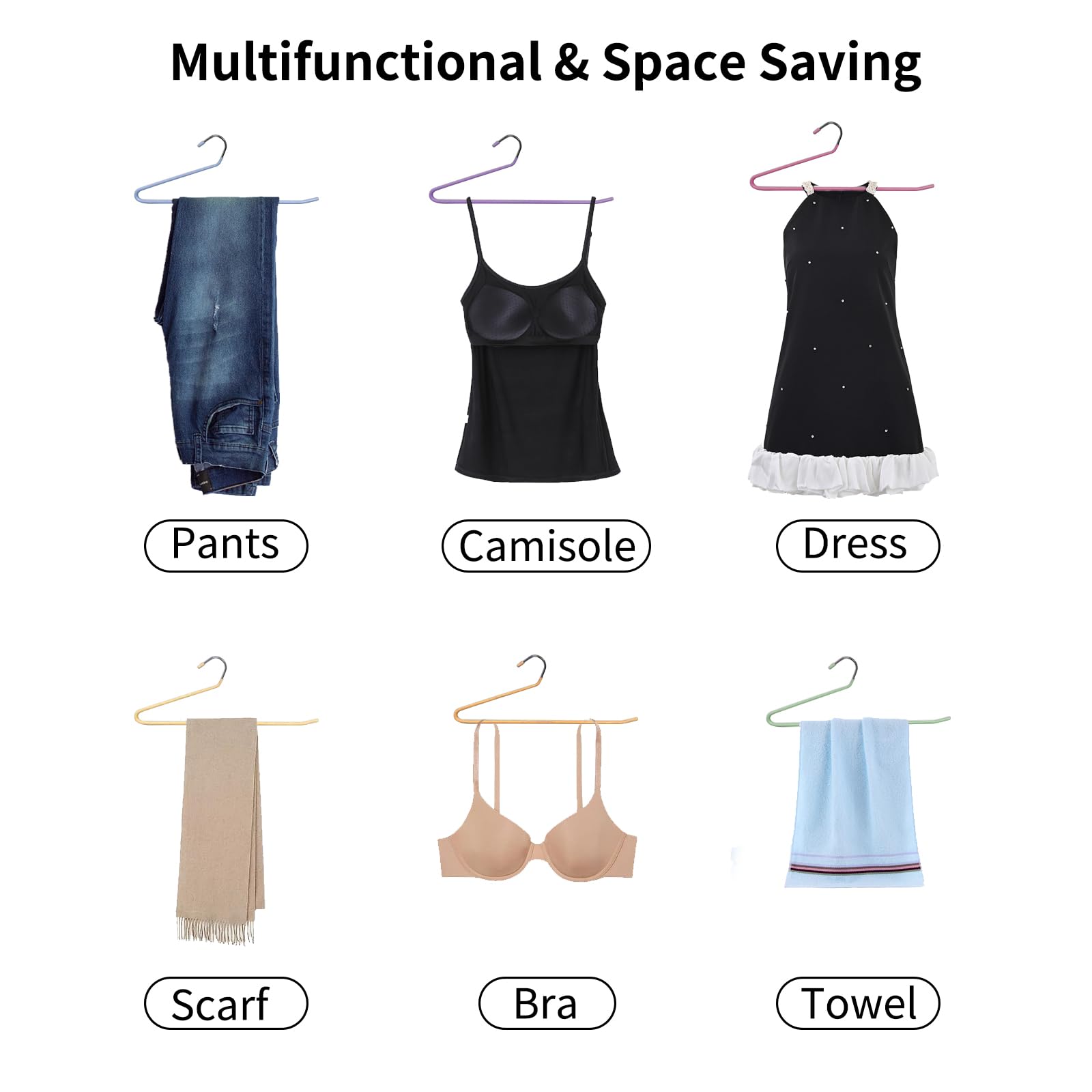 Slmt Pants Hangers For Women And Men, 28 Pack Jean Hangers For Closet, Open Ended Trouser Hangers, Rubber Coated Hangers Non Sli