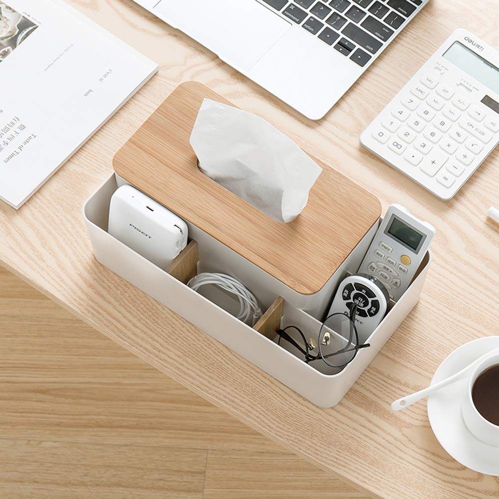 Poeland Multifunction Tissue Box Rectangular Facial Tissue Holder Dispenser For Dining Room, Kitchen, Bedroom Dressers And Home