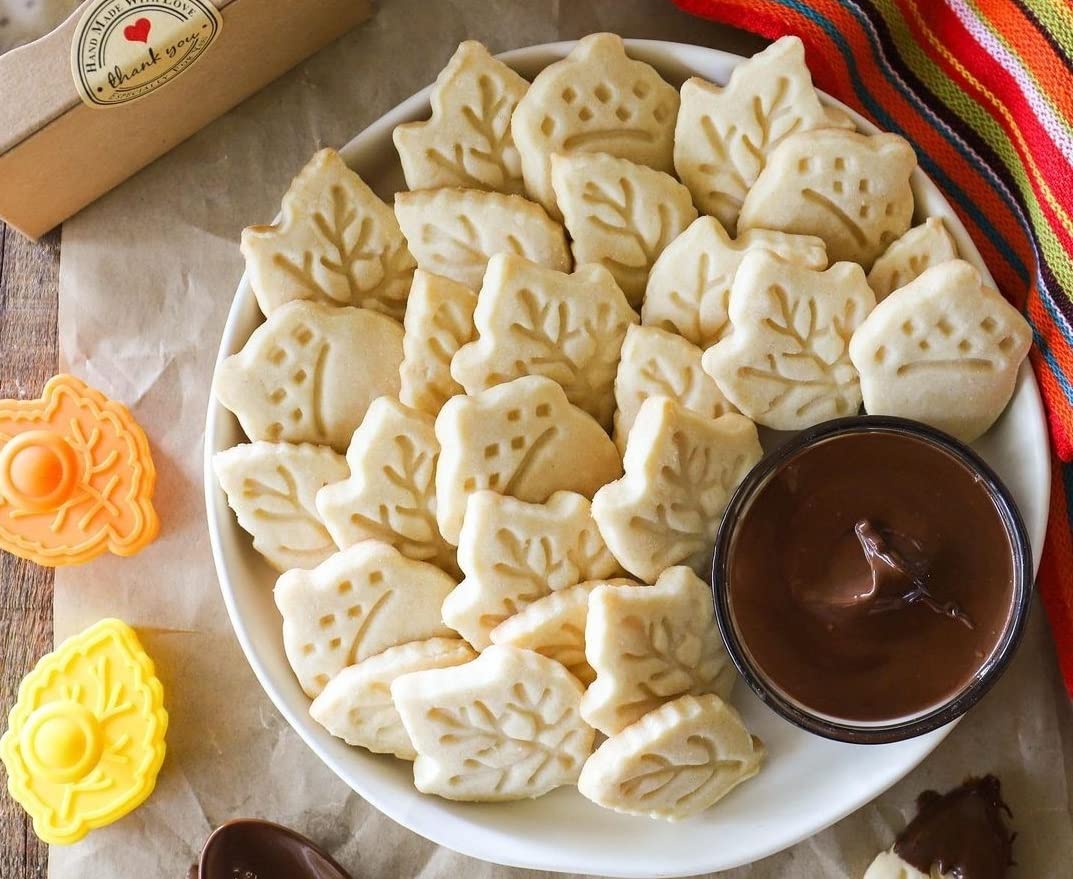 Talisman Designs Plunger Style Pie Crust Cutters, Fall Design, 4-Piece Set