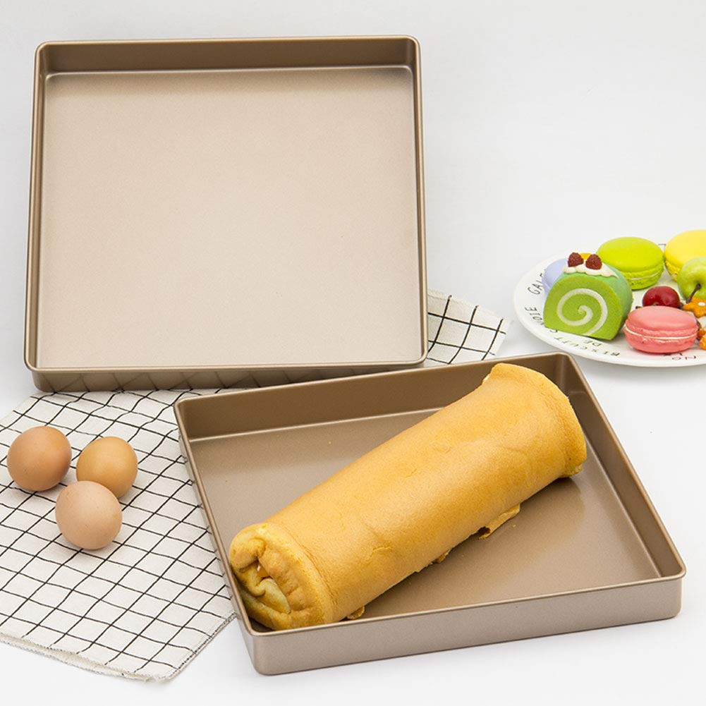Baking Pan 28X28X3Cm Gold Aluminum Alloy Shape Non Stick Baking Tray Bread Pizza Tray Cookie Sheet Baking Tool