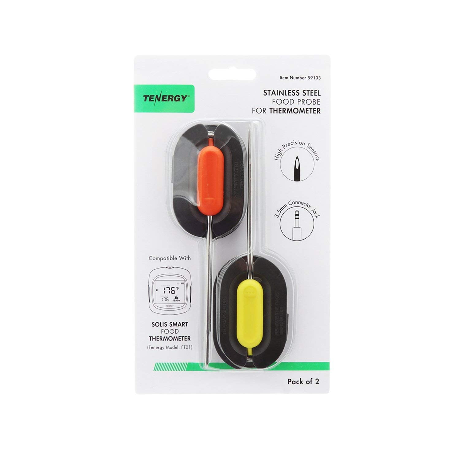 Tenergy Stainless Steel Probe For Solis Smart Food Thermometer - 2 Pack