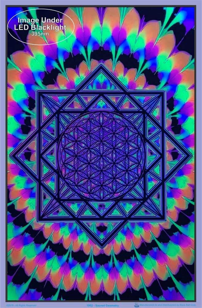 Sacred Geometry - Flocked - Blacklight Poster - 23'' X 35''