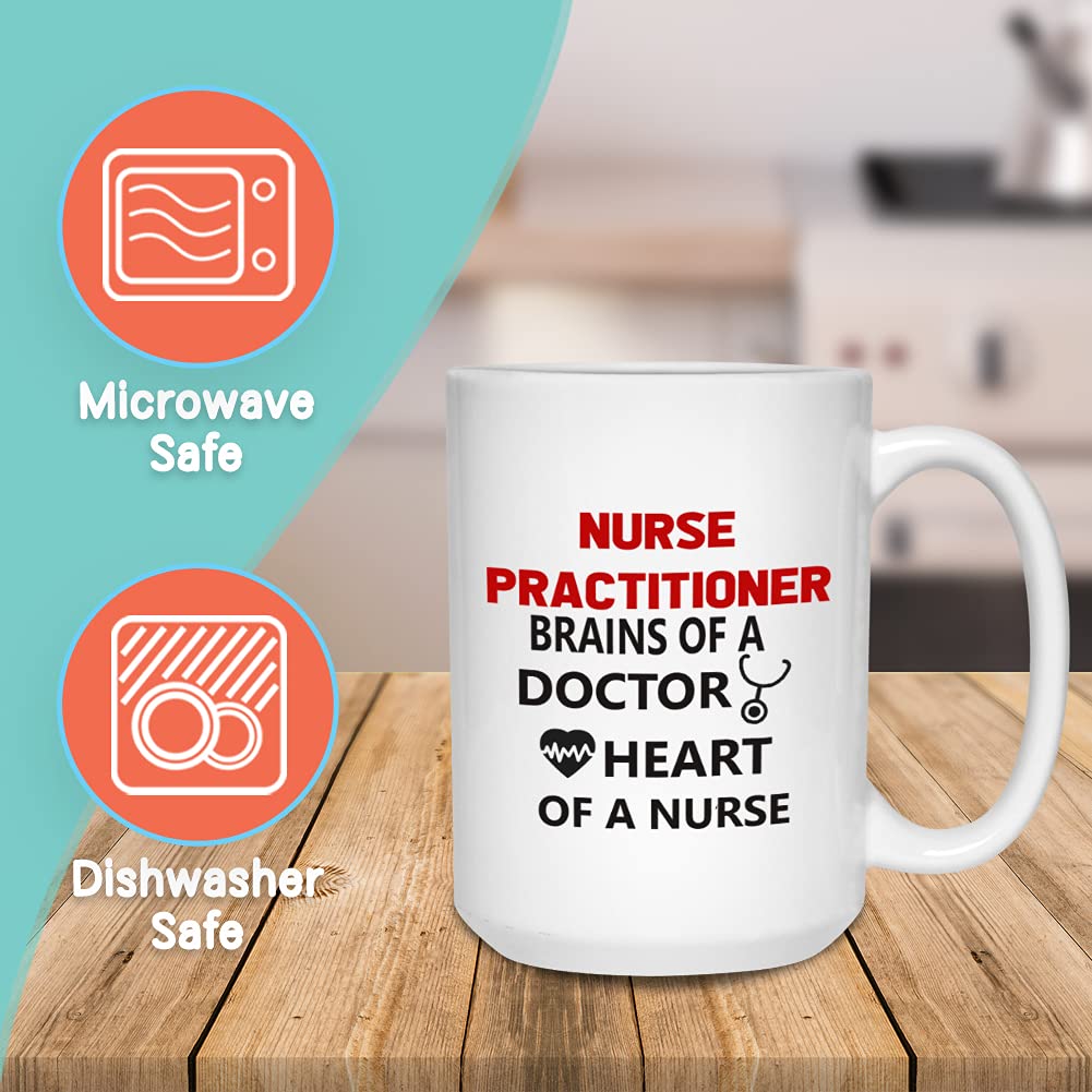 Bubble Hugs Nurse Practitioner Mug 15 Oz For Nursing Student Nurses Practitioners, White