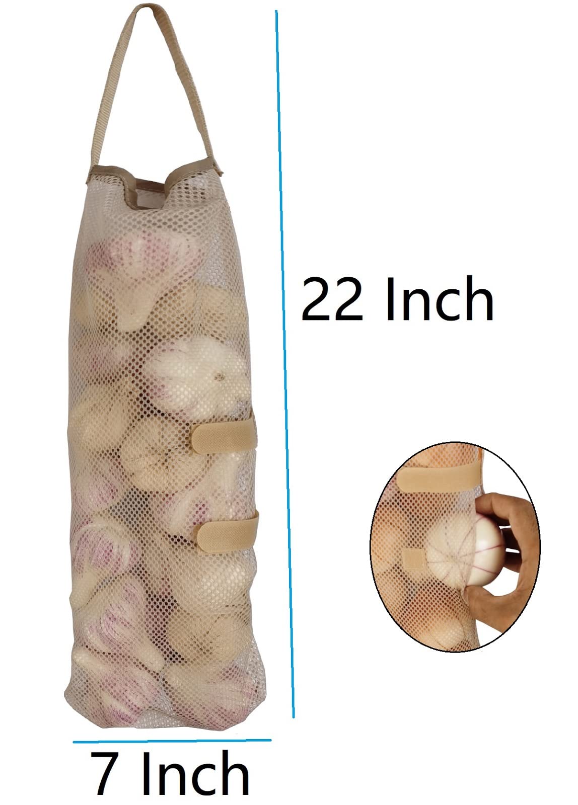 Shuyue Hanging Mesh Bags Storage Potatoes Onion Garlic Net Bags Long And Large Net Produce Bags Fruit Veggies Green Pepper Or Ga