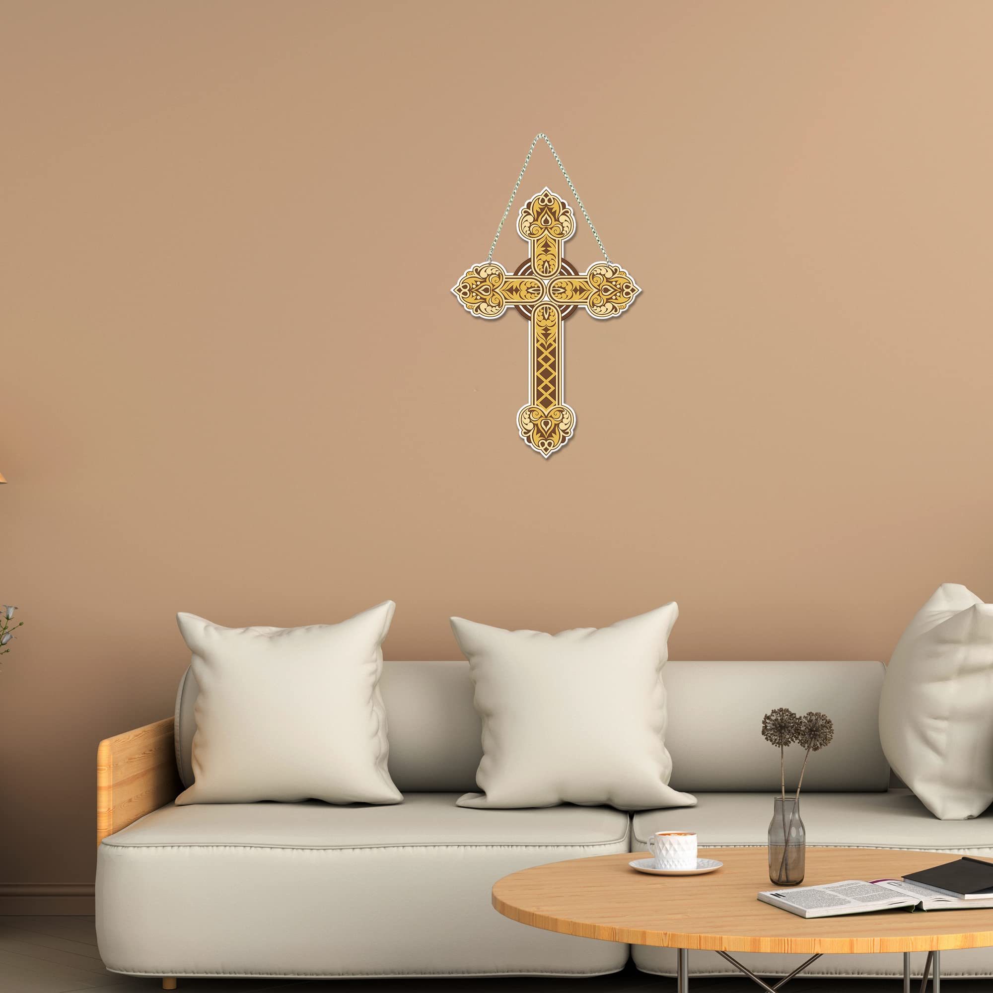 Artvibes Holy Cross Wall Hanger for Home|Office|Living Room|Gift, Wall Decoration (WH_5512N), Multi 12
