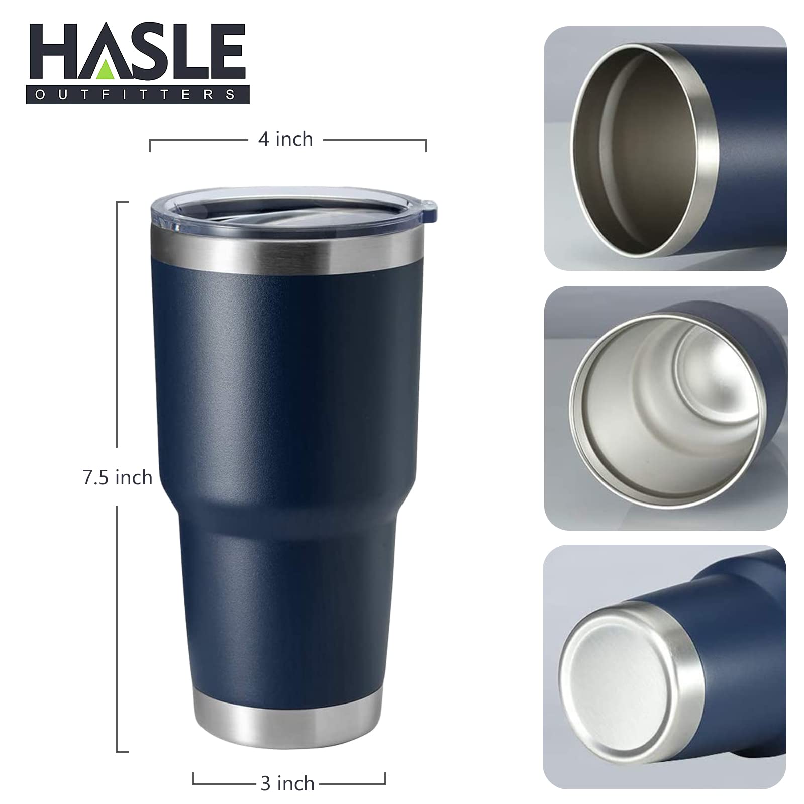 Hasle Outfitters 30Oz Stainless Steel Tumbler, Double Wall Vacuum Insulated Travel Mug Tumbler, Durable Insulated Coffee Mug, Gi