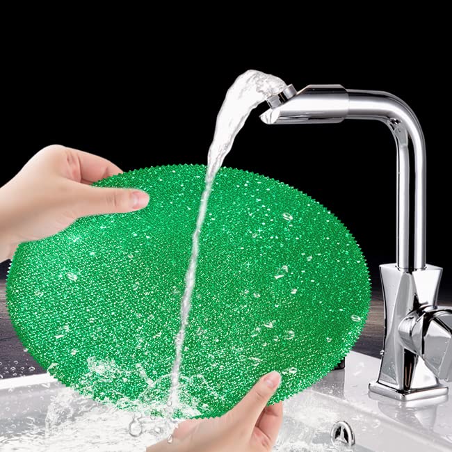 Green Placemats Round Placemats Glitter Sparkle Placemats for Kitchen Table Mats Place Mats for Kids Chrismats Placemats for Weeding Party -15.4 inch Placemats Set of 6
