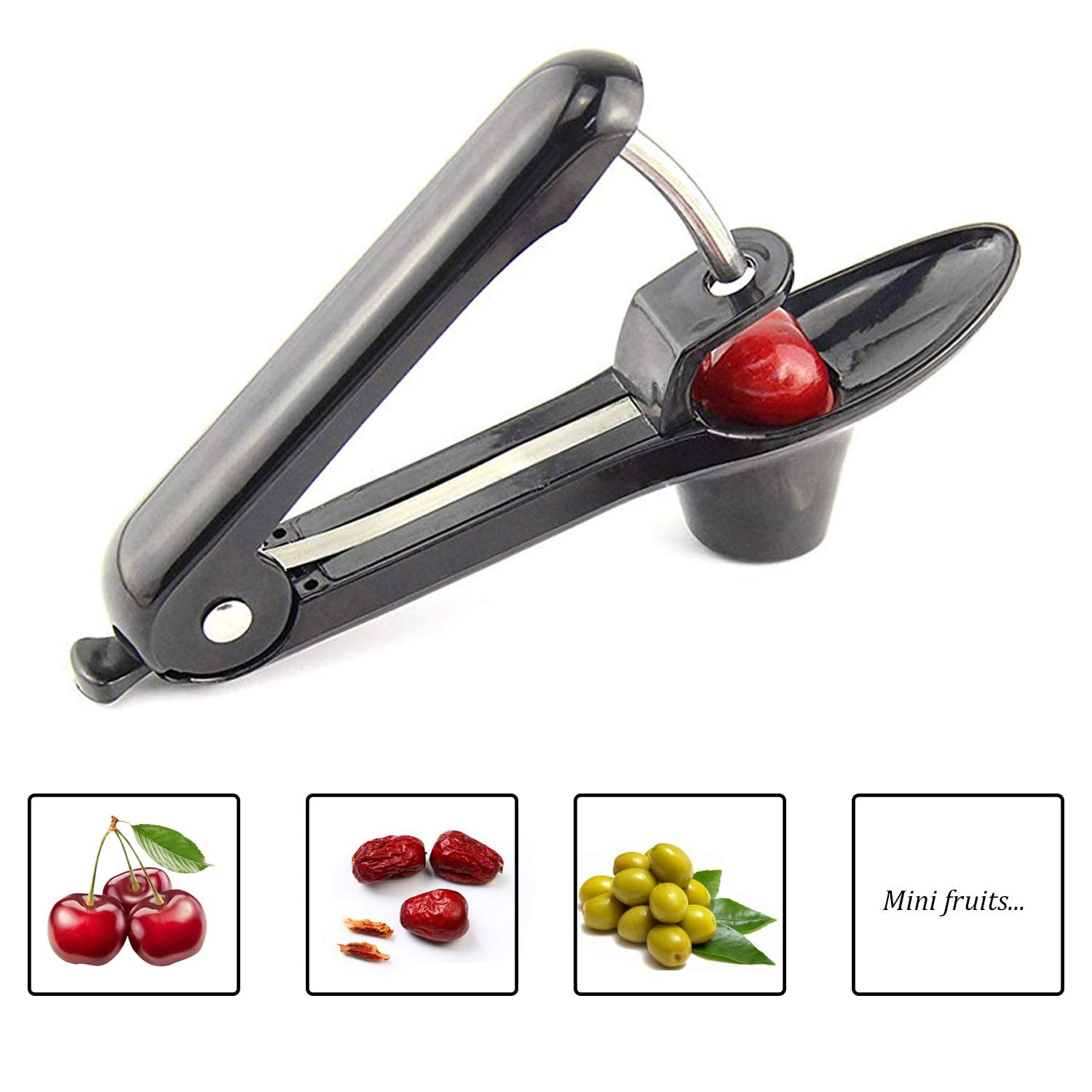 Cherry Pitter, Yisscen Cherry Olive Seed Remover Tool With Food-Grade Silicone Cup, Heavy-Duty Cherry Stoner/Cherry Core Remover