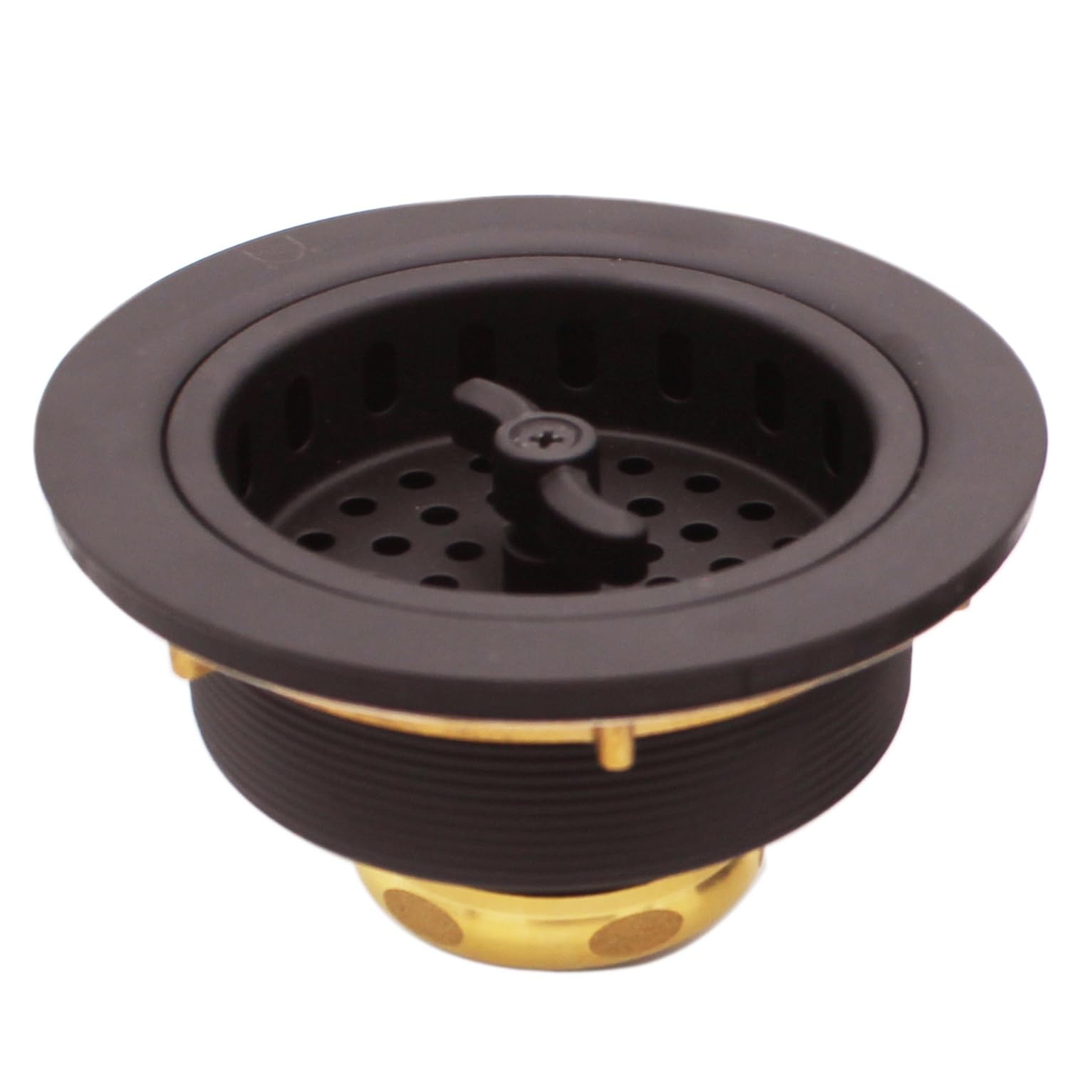Westbrass D213-12 3-1/2'' Wing Nut Twist Style Large Kitchen Sink Basket Strainer, 1-Pack, Oil Rubbed Bronze