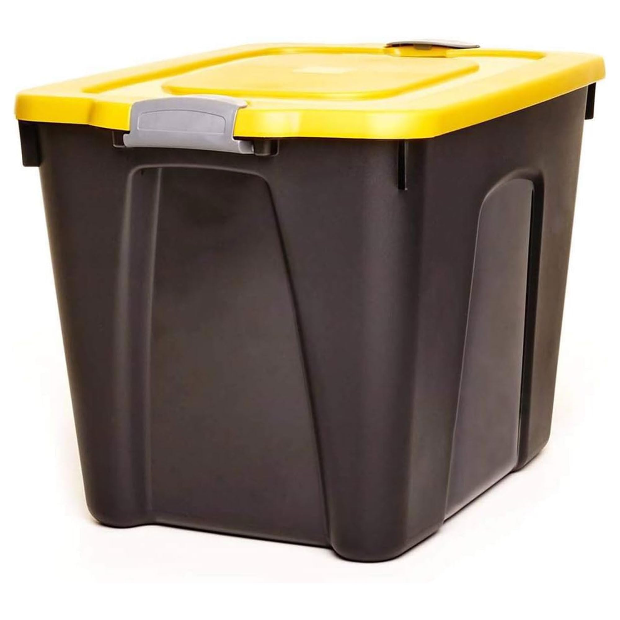 Homz 22-Gallon Durabilt Plastic Stackable Home Office Garage Storage Organization Container Bin W/Latching Lid And Handles, Blac