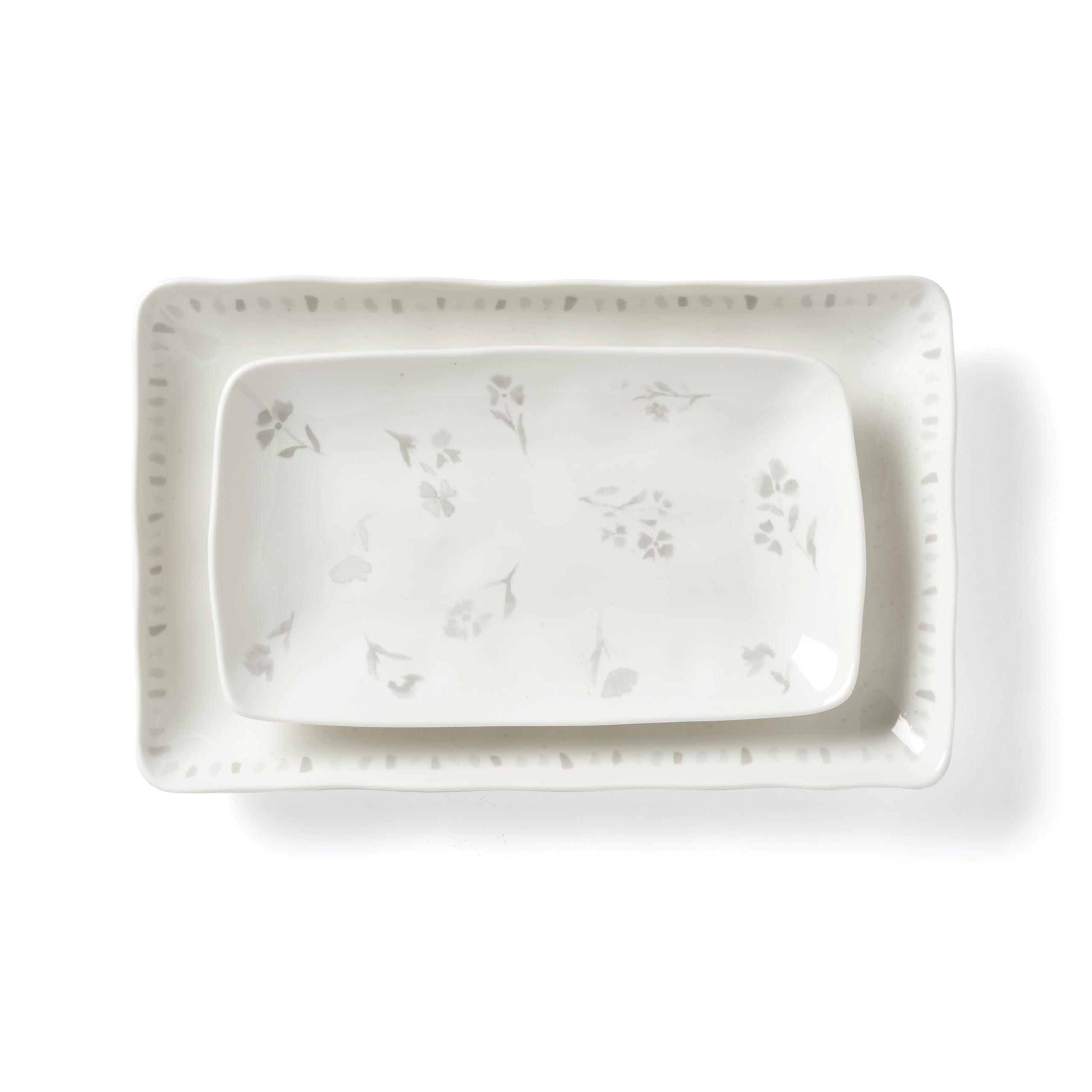 Lenox Oyster Bay 2-Piece Nesting Serving Platters, 3.40 Lb, White