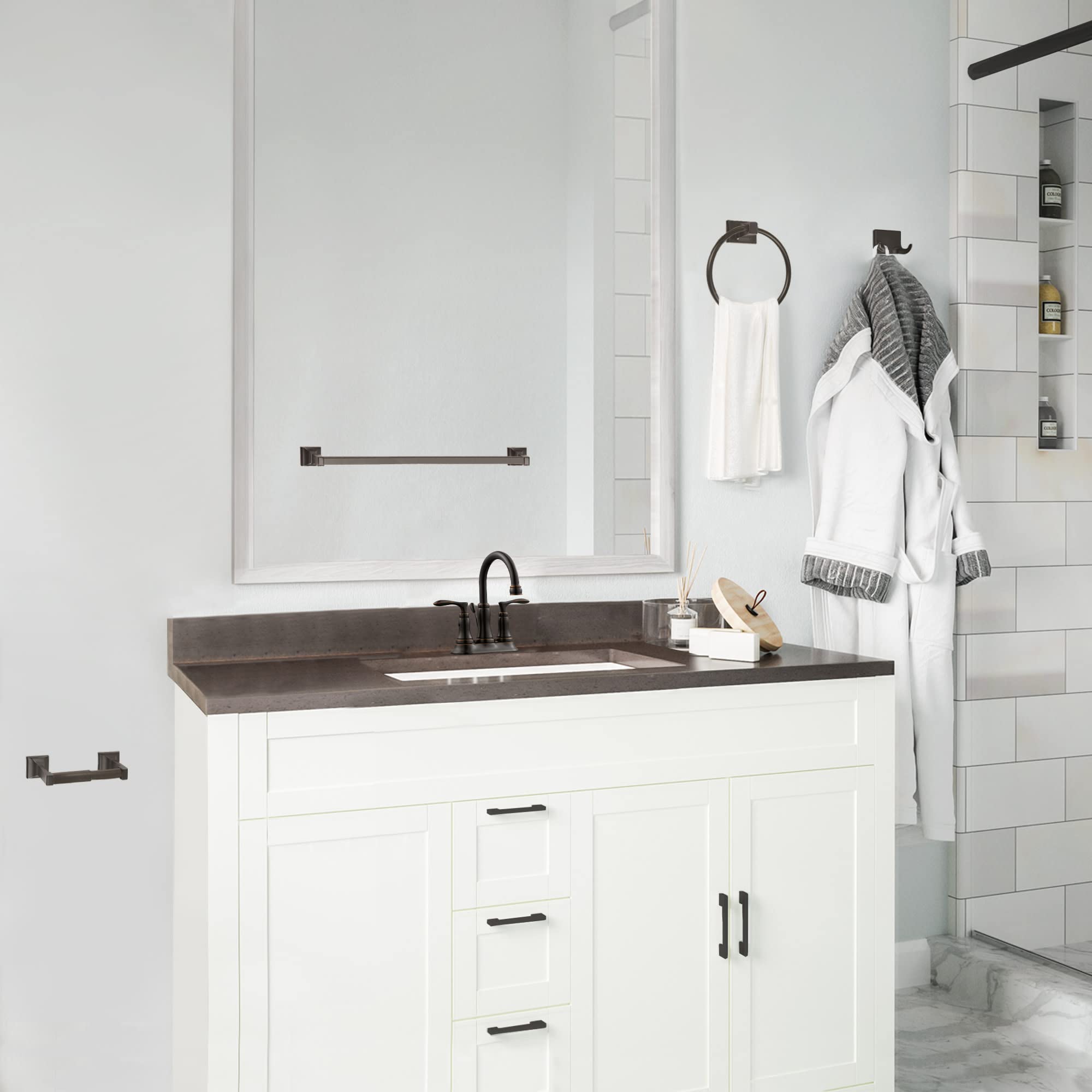 Design House 560854 Millbridge 4-Piece Bathroom Accessory Kit  Oil-Rubbed Bronze
