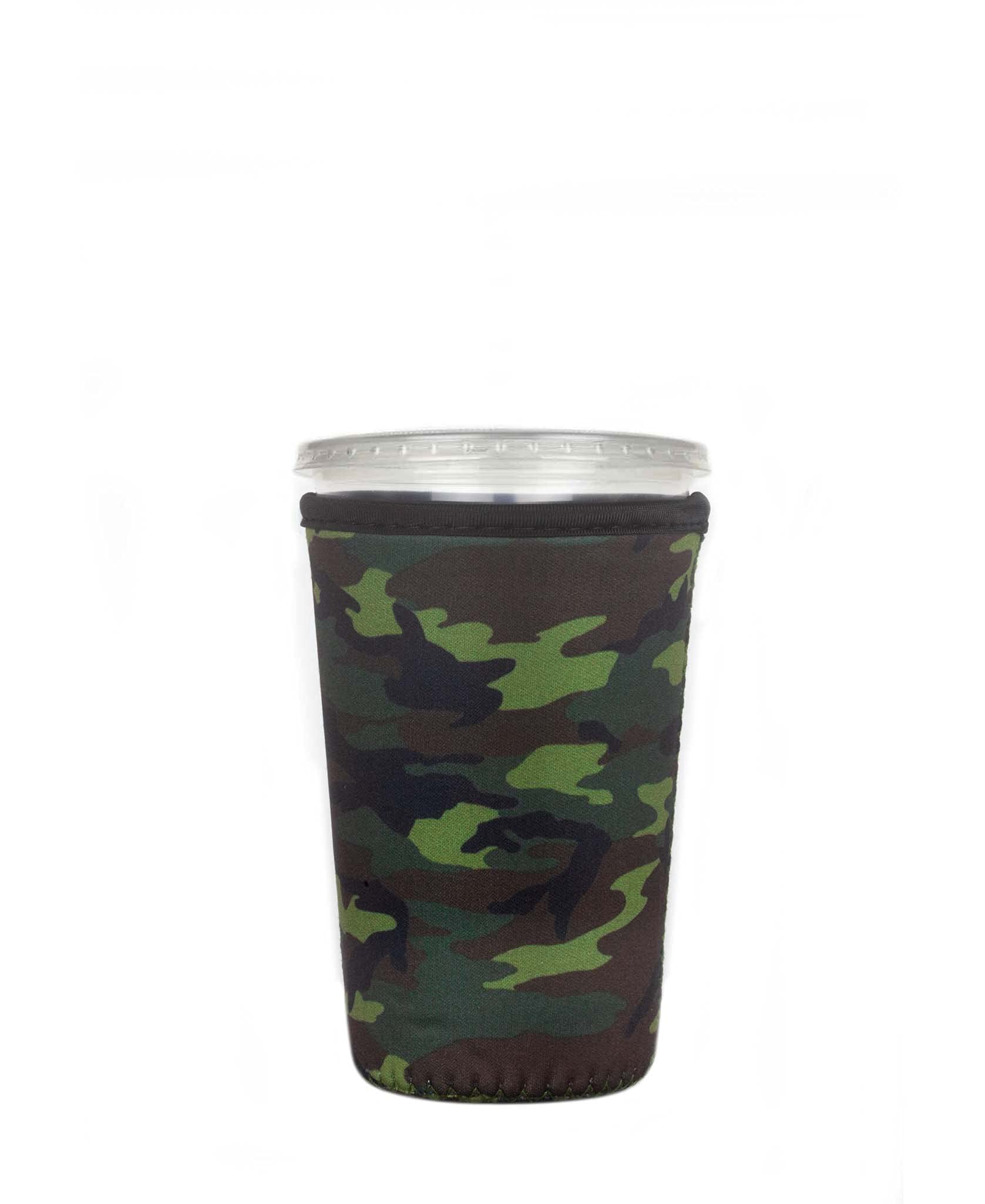 Reusable Insulator Neoprene Cup Sleeve For Iced Beverages And Coffee (Camo, Medium)