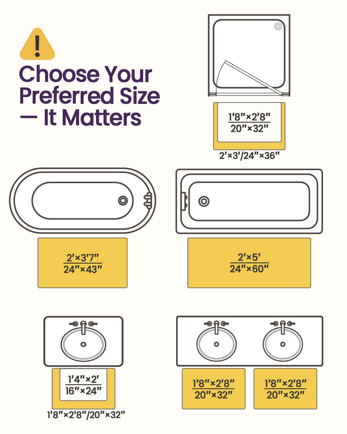 DEXI Bathroom Rug Set 4 Piece 32x20, Non Slip Washable Bath Mat for Shower Floor, Absorbent Soft Bathmat with Rubber Backing, Qu