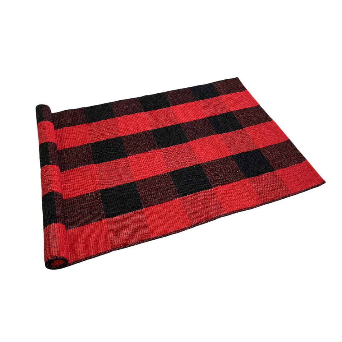 LEVINIS Christmas Buffalo Plaid Rugs- Red&Black Machine Washable Buffalo Check Area Rug for Kitchen/Bath Room/Outdoor/Indoor Fro