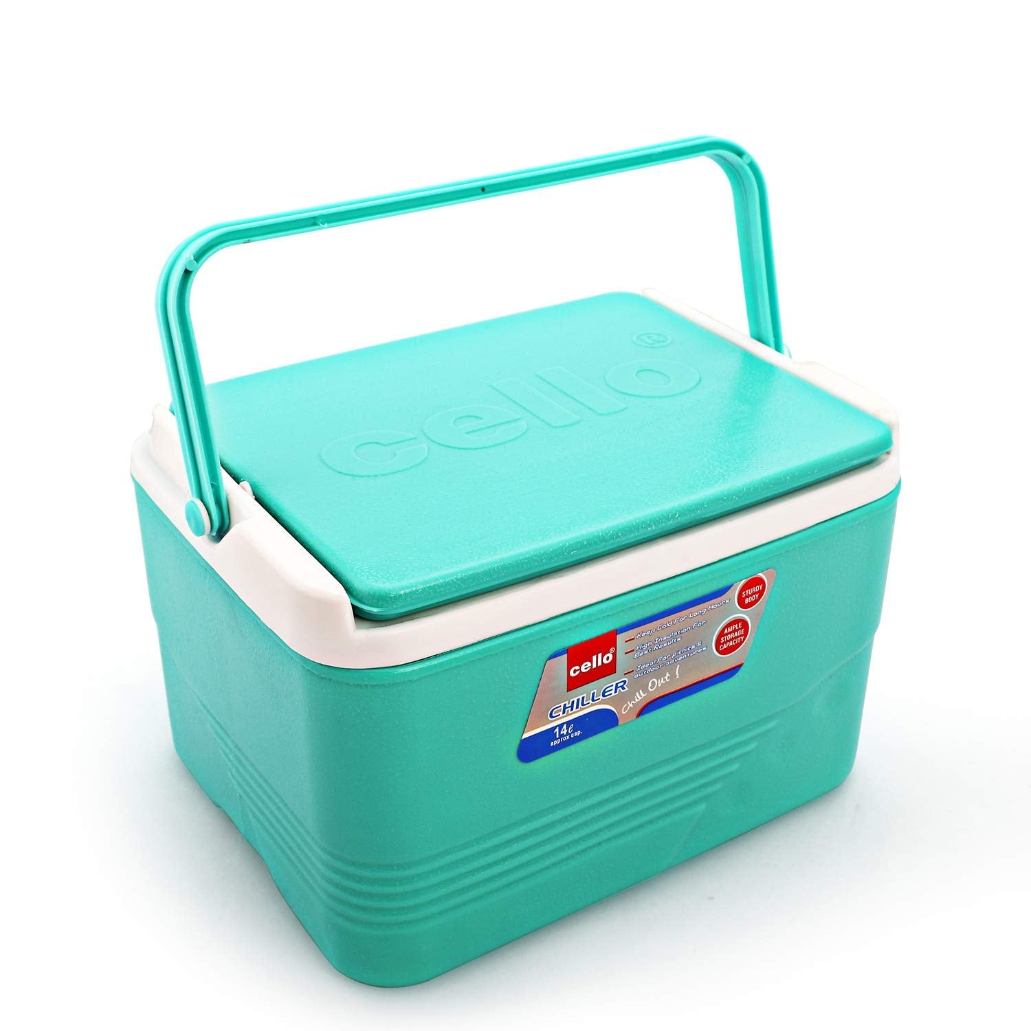 Cello Chiller Ice Box | Standard Size For Travel Party Bar Ice Cubes | Cold Drinks | Medical Purpose | 14 Litre, Green