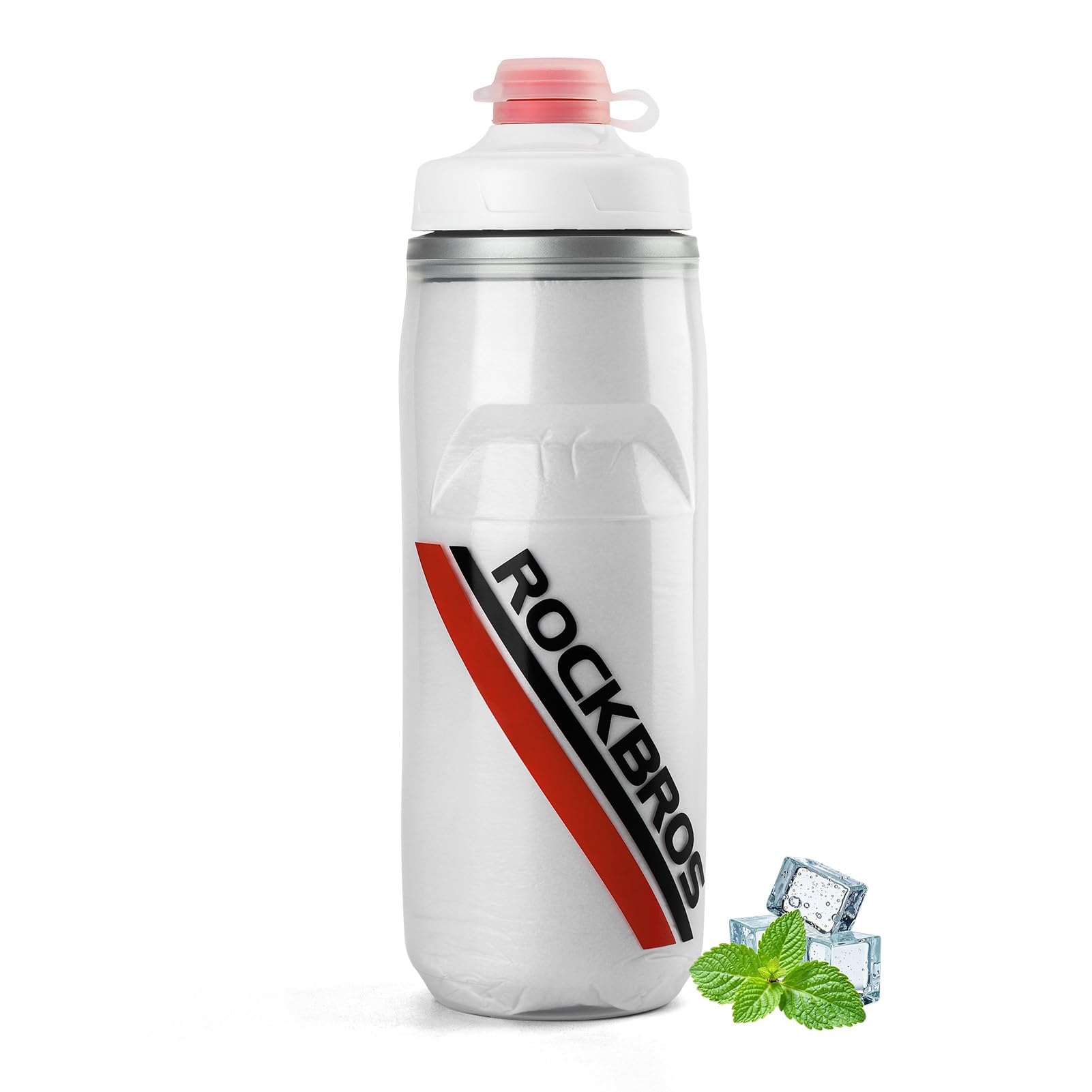 ROCKBROS Bike Water Bottle, 21oz Insulated Cycling Squeeze Bottle